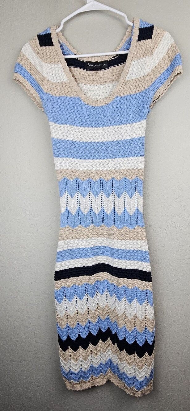 Beautiful Zarr Collection Small Sweater Dress W/ Liner Dress Striped Stretchy